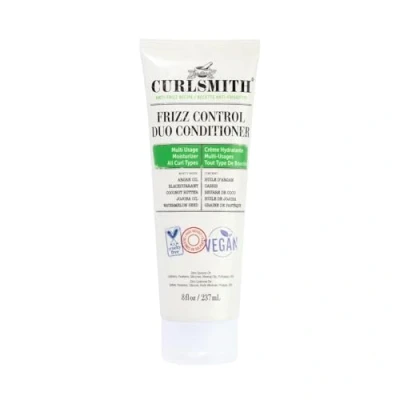 Abbildung von Curlsmith Frizz Control Duo Haarspülung, pflegendes Ausspülen oder Einlassen, Entwirren, Glätten, für alle Lockentypen, vegan, 237 ml