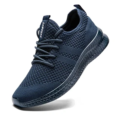 Abbildung von FUJEAK Herren Walkingschuhe Turnschuhe Fitnessstudio Sportschuhe Sneaker Running Tennis Schuhe Freizeit Straßenlaufschuhe Fashion Leichtgewichts Atmungsaktiv Schlüpfen Blau 39 EU