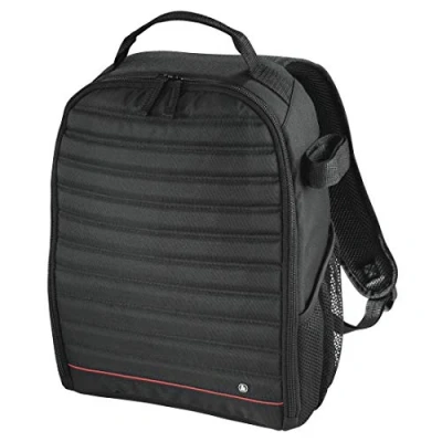 Abbildung von Hama 185088 Kamerarucksack „Samara“ für DSLR (Fotorucksack mit Inneneinteilung Zubehör, Stativhalterung und Objektivfach, Kameratasche Zubehörfächern, reißfestes Polyester, 25 x 10 30 cm) schwarz
