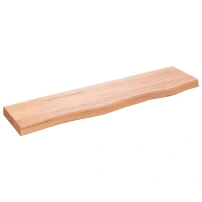 Abbildung von vidaXL Wandregal, Holzregal Regal Handgefertigt mit Baumkante, Wandboard Regalbrett Deko, Bücherregal Hängeregal, Hellbraun 80x20x4cm Massivholz Eiche Behandelt