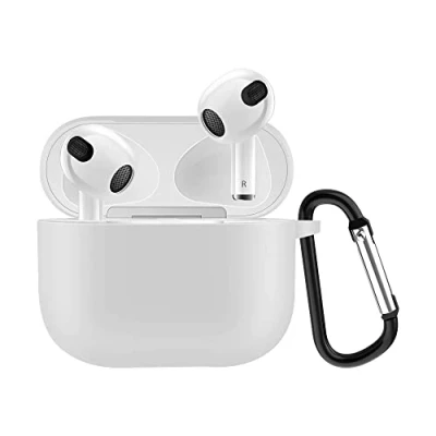 Abbildung von CoverKingz Hülle kompatibel mit AirPods 3 Silikon Schutzhülle Cover Case Tasche Weiß