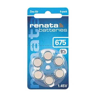 Abbildung von Renata Hearing Aid PR44 Knopfzelle ZA 675 Zink Luft 660 mAh 1.4V 6St.