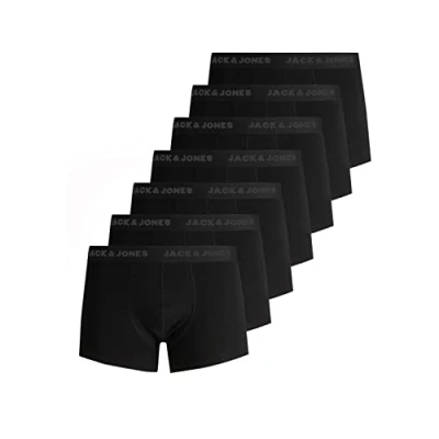 Abbildung von JACK &amp; JONES Herren JACBELMO Trunks 7 Pack, Black/Logo Weiß, M