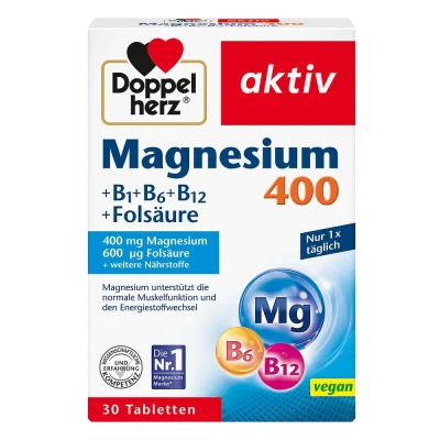 Abbildung von Doppelherz aktiv Magnesium 400 + B1 B6 B12 Folsäure