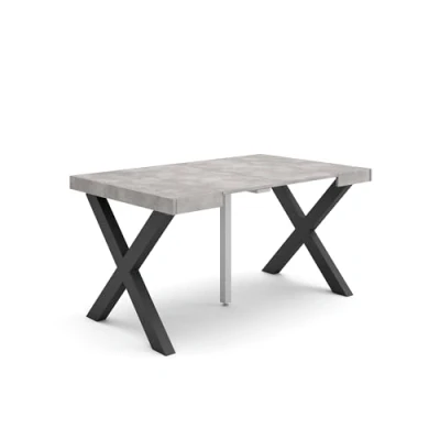 Abbildung von Skraut Home Ausziehbarertisch Multifunktionaler ausziehbarer 140 Für 6 Gäste Massivholz Beine Moderner Stil Zement