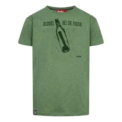 Abbildung von Derbe T Shirt Fischbuddel mit Spruch auf Vorderseite