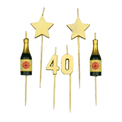 Abbildung von Partykerzen 40 Jahre 10 cm