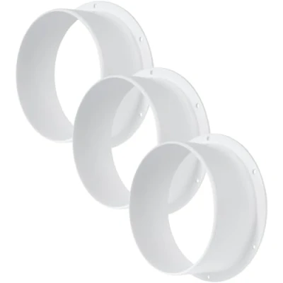 Abbildung von Vent Systems 150 mm 3 Stück Lüftungskanalverbinder Flansch gerade Lüftungsrohr Kunststoff Kanalverbinder Platte für Kühlung Heizung Lüftungssystem HVAC 15 cm