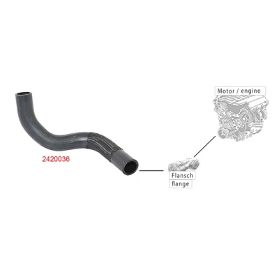 Abbildung von METZGER 2420036 Kühlerschlauch EPDM (Ethylen Propylen Dien Kautschuk) FORD: Transit Mk6 Kastenwagen, V363 Kastenwagen