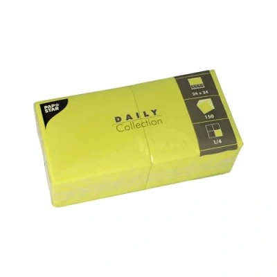 Abbildung von PAPSTAR, 150 Servietten &quot;DAILY Collection&quot; 1/4 Falz 24 cm x limonengrün