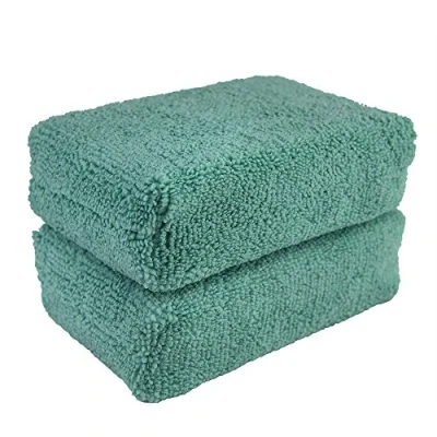 Abbildung von Chemical Guys MIC29802 Workhorse Green Premium Mikrofaser Applikator, Außenfarbe, 2 Stück