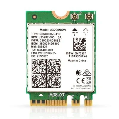 Abbildung von HighZer0 Electronics AX200 WiFi 6 Adapter Dual Band 802.11ax M.2 Card for PC Up to 2.4 Gbps No vPro Supports Bluetooth 5.2 &amp; Intel, AMD, Windows 10/11, Linux AX200NGW (AX200)
