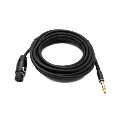 Abbildung von System S Audio Kabel 5 m 6.35 mm Klinke Stecker zu XLR 3 Pin Buchse Adapter in Schwarz
