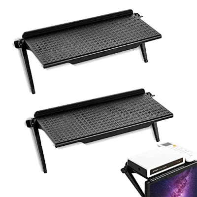 Abbildung von 2 Stück TV Top Regal, Screen Shelf, Bildschirm Oberes Regal TV, Bildschirmregal, Kunststoff 113 x 300 mm, für Computermonitor Flachbildfernseher (Schwarz)