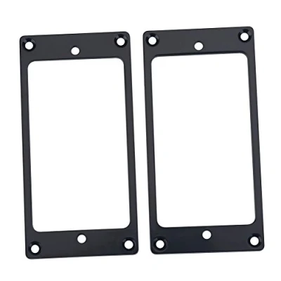 Abbildung von 2 St¨¹ck Gitarre Pickup Rahmen, Humbucker Tonabnehmer Montageringe f¨¹r E Gitarre, Schwarz