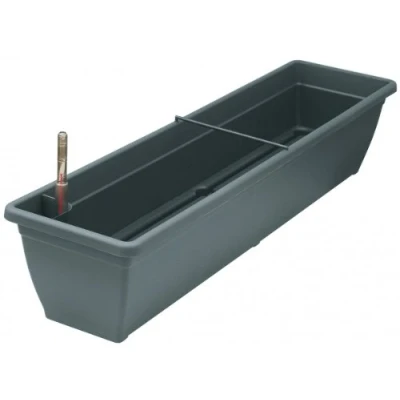 Abbildung von Blumenkasten AQUA TOSCANA aus Kunststoff incl. Bewässerung und Wasserstandanzeiger, Farbe:anthrazit 38;Länge:80cm