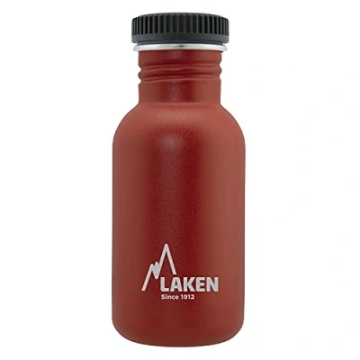 Abbildung von Laken Basic Steel flasche, Edelstahlflasche für Kinder und Erwachsene,Standard Mund Schraubverschluss, 0,5L Rot