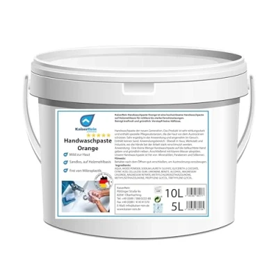 Abbildung von KaiserRein Handwaschpaste Orange 5 L Eimer Werkstatt, Hobby, fett und Öl lösende Hand Reiniger Händereiniger gegen Verschmutzungen durch Fett, Schmutz Sandfrei