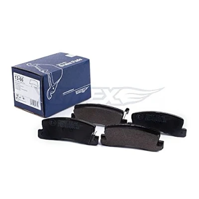 Abbildung von TOMEX brakes TX 13 66 Bremsbelagsatz Hinterachse mit akustischer Verschleißwarnung TOYOTA: Celica VI Coupe, Corolla VIII Liftback, Avensis I Kombi