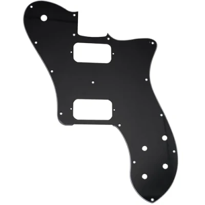Abbildung von Musiclily Pro 15 Löcher Unbedeckt HH Gitarren Schlagbrett Pickguard für Mexico Fender 72 Tele Deluxe Style E Gitarre, 3 lagig Schwarz