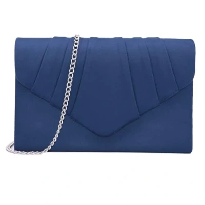 Abbildung von Milisente Clutch Damen, Elegante Wildleder Abendtasche Umschlag Crossbody Klassisch Tasche (Blau)