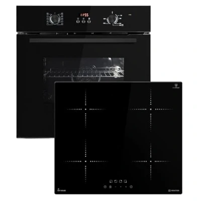 Abbildung von KKT KOLBE Autarkes Herdset 60cm Einbaubackofen BO8005FB 59cm Induktionskochfeld IH85900RL Grill Heißluft Automatik Timer 2 fach Wärmeschutzverglasung Kindersicherung SET8005FBIH859RL