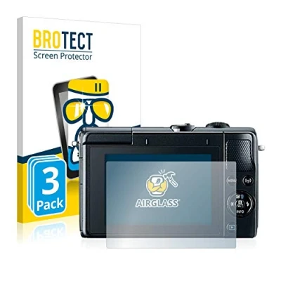 Abbildung von BROTECT Schutzglas für Canon EOS M100 (3 Stück) Schutzfolie Panzer Folie Glas [Extrem Kratzfest 9H, Anti Fingerprint, Ultra Transparent]