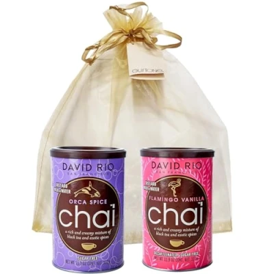 Abbildung von GUSTONE. David Rio Geschenkset ZUCKERFREI Orca Spice Sugar Free, Flamingo Vanilla Decaf 2 x Dosen Chai Latte 674g
