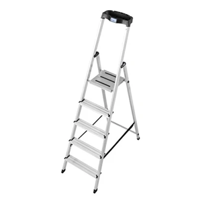 Abbildung von KRAUSE Stehleiter &quot;Safety&quot;, Aluminium, 1x5 Stufen, Arbeitshöhe ca. 305 cm
