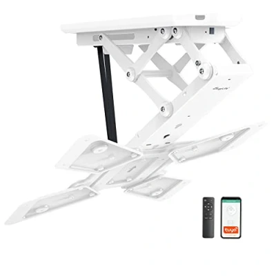 Abbildung von easylife TV Deckenhalter elektrisch schwenkbar 23 55 Zoll, VESA 400x400 (weiß) Deckenhalterung