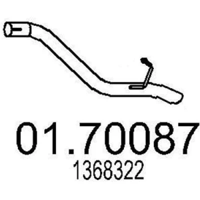 Abbildung von MTS 01.70087 Abgasrohr 760 hinten für Endschalldämpfer FORD: Focus 2 Schrägheck, Kombi, C Max, BMW: 3 Cabrio