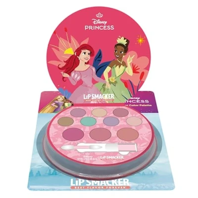 Abbildung von Lip Smacker Princess Shimmer Color Palette, 12 teiliges Disney Prinzessin Schminkset für Kinder mit Schimmercremes, Rouge und Pinseln, Grenzenlosen Schminkspaß, Geschenke