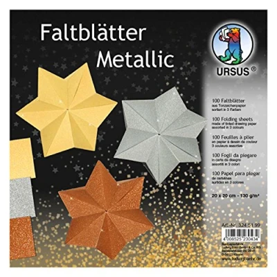 Abbildung von Ludwig Bähr Faltblätter Metallic 130g/qm 20x20cm VE=100 Blatt 3 Farben