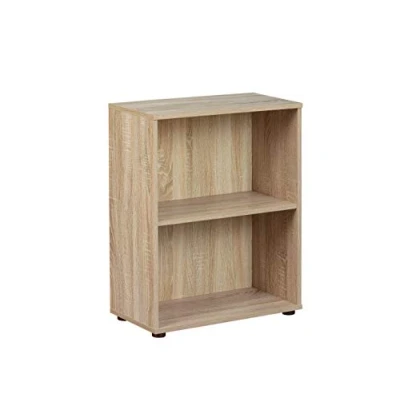 Abbildung von Inter Link Bücherregal Standregal 2 Fächer Höhenverstellbare Böden Holzregal Wohnzimmer Arbeitszimmer Parini 1 Eichenfinisch