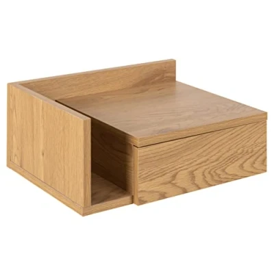 Abbildung von ACTONA GROUP Nachttisch &quot;Ashlan Nachtkommode&quot;, Nachtschrank, wandmontiert, 1 Schublade, Fachboden, Metallschienen