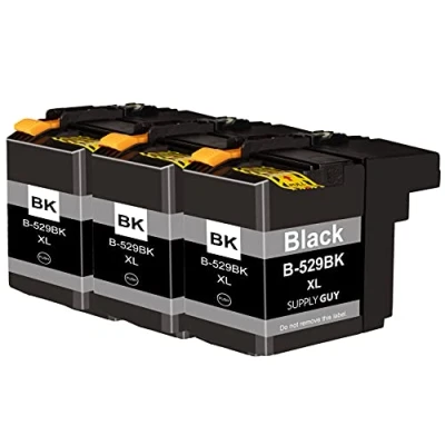 Abbildung von Supply Guy 3 Druckerpatronen kompatibel mit Brother LC 529 Schwarz für DCP J100 Series J105 MFC J200