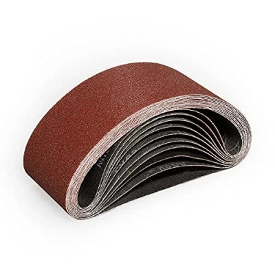 Abbildung von Sruhrak 75 x 533mm Schleifband 15 Stück Bandschleifer Schleifbänder 80 Körnungen zum Schleifen, Feilen, Schärfen und Entrosten