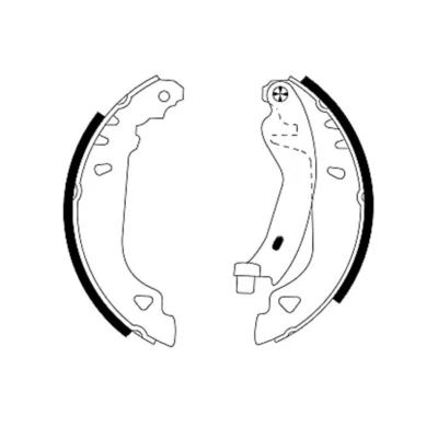 Abbildung von TEXTAR 91049100 Bremsbacken 180 32 mit Handbremshebel FIAT: Punto I Schrägheck, Cabrio, LANCIA: Y