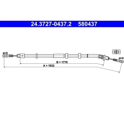 Abbildung von ATE 24.3727 0437.2 Handbremsseil 1932 MERCEDES BENZ: ML Klasse