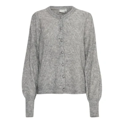 Abbildung von ICHI Ihkamara CA6 Strickjacke, Damen, Größe: Medium, Grey melange