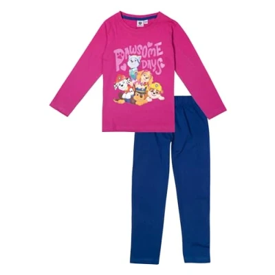 Abbildung von Paw Patrol Langarm Nachtwäsche Set für Kinder, Größe: 110/116, Pink blau