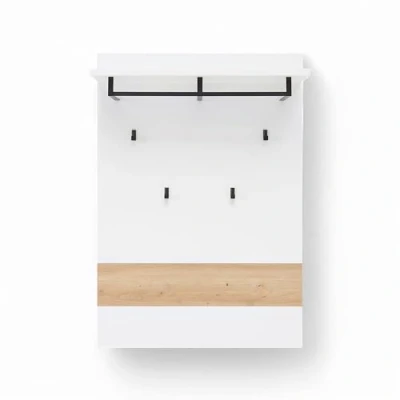 Abbildung von Wandgarderobe Paneele weiß Artisan Eiche 80 cm MEMPHIS