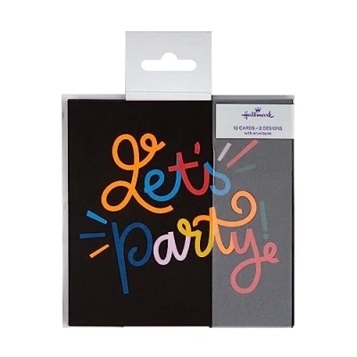 Abbildung von Hallmark Party Einladungskarten, 10 Stück, in 2 leuchtenden Designs, mehrfarbig, 25566729