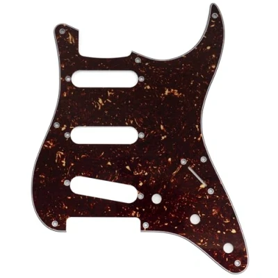 Abbildung von Musiclily Pro 8 Löcher ST Schlagbrett SSS Gitarren Pickguard für 2008 2019 China Squier Classic Vibe SQ CV 50s Reissue Vintage Strat Style E Gitarre, 4 lagig Tortoise Shell