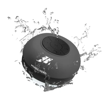 Abbildung von MUSIC HERO Haut parleur 3W Avec Ventouse, Touches Pour la Musique et Les appels, Microphone intégré Mains libres, protégé de l&#039;eau UNE utilisation Dans Douche.