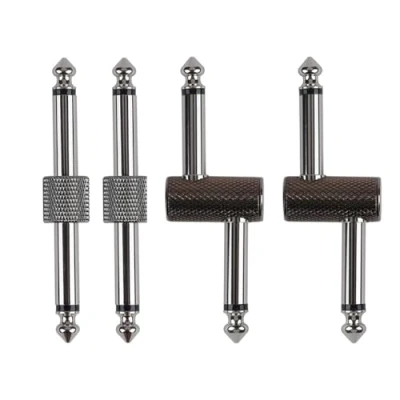 Abbildung von Rayzm Gitarrenpedal Patch Connector, Gitarre Effektpedal Anschlussstecker für Pedalboards, 6.35mm (1/4&quot;) Stecker anstelle von Patchkabel, 4er Pack (2 Straight &amp; 2 Z Type)