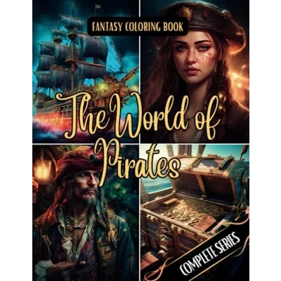 Abbildung von Fantasy Coloring Book The World of Pirates Complete Series: For Adults and Teens 100 Pirate Pages with White Black Backgrounds