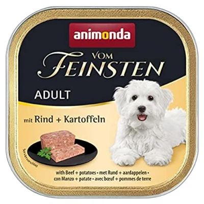 Abbildung von vom Feinsten Hundefutter nass mit Rind + Kartoffeln (22 x 150g), ohne Getreide und Zucker von animonda, mitfrischen, fleischlichen Zutaten