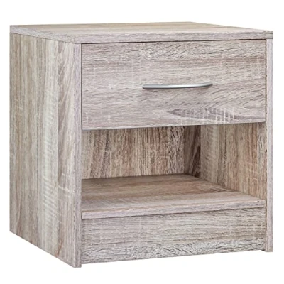 Abbildung von Casaria Nachttisch Kiel (1 St), mit Schublade 41x39x28cm Holz Modern Schlafzimmer Bett Nachtschrank