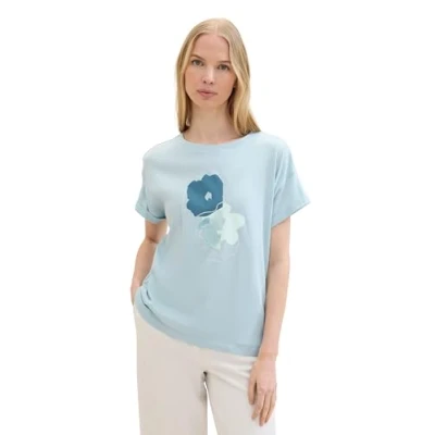 Abbildung von TOM Tailor Tshirt print, Damen, Größe: Medium, Dusty mint blue